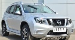 26 999 р. Широкая защита порогов SLITKOFF Nissan Terrano D10 дорестайлинг (2013-2016)  с доставкой в г. Москва. Увеличить фотографию 4