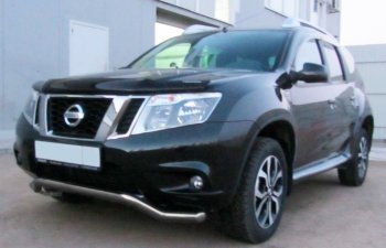 Защита переднего бампера Slitkoff (Ø 57, волна). Nissan (Нисан) Terrano (Террано)  D10 (2013-2016) D10 дорестайлинг