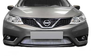 1 469 р. Защитная сетка радиатора Russtal  Nissan Tiida  2 хэтчбек (2015-2016) C13 дорестайлинг (Чёрная)  с доставкой в г. Москва. Увеличить фотографию 1