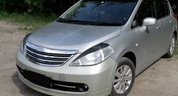 1 099 р. Реснички RA на фары Nissan Tiida 1 хэтчбэк C11 дорестайлинг, Япония (2004-2007) (Неокрашенные)  с доставкой в г. Москва. Увеличить фотографию 1