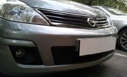 1 839 р. Сетка на бампер Russtal (черная) Nissan Tiida 1 хэтчбек C11 рестайлинг (2010-2014)  с доставкой в г. Москва. Увеличить фотографию 1