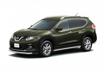 25 699 р. Защита порогов вогнутая из трубы Ø63 Petroil Tuning Nissan X-trail 3 T32 дорестайлинг (2013-2018) (Нержавеющая полированная сталь)  с доставкой в г. Москва. Увеличить фотографию 2