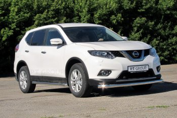 25 699 р. Защита порогов вогнутая из трубы Ø63 Petroil Tuning Nissan X-trail 3 T32 дорестайлинг (2013-2018) (Нержавеющая полированная сталь)  с доставкой в г. Москва. Увеличить фотографию 3