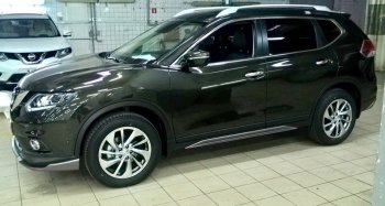 7 949 р. Пластиковые порожки АвтоКрат Nissan X-trail 3 T32 рестайлинг (2017-2022) (Неокрашенные)  с доставкой в г. Москва. Увеличить фотографию 3