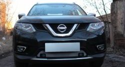 1 569 р. Сетка (под парктроник) на бампер Russtal (хром)  Nissan X-trail  3 T32 (2017-2022) рестайлинг  с доставкой в г. Москва. Увеличить фотографию 2