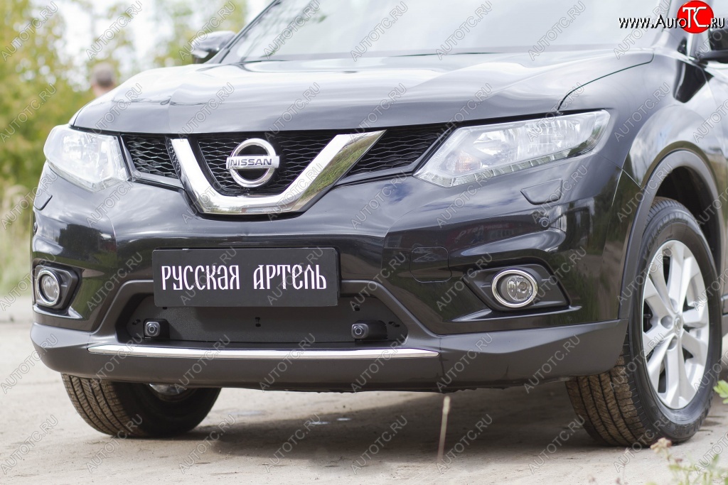 1 059 р. Зимняя заглушка решетки переднего бампера РА  Nissan X-trail  3 T32 (2013-2018) дорестайлинг  с доставкой в г. Москва