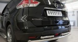 12 349 р. Защита заднего бампера (Ø63 и 42 мм, уголки, нержавейка) SLITKOFF Nissan X-trail 3 T32 рестайлинг (2017-2022)  с доставкой в г. Москва. Увеличить фотографию 2