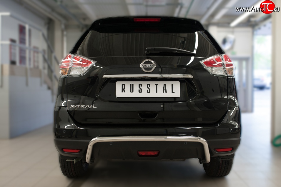 16 499 р. Защита заднего бампера (Ø42 мм волна, нержавейка) SLITKOFF  Nissan X-trail  3 T32 (2017-2022) рестайлинг  с доставкой в г. Москва