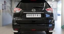 Защита заднего бампера (Ø63 мм уголки, нержавейка) SLITKOFF Nissan (Нисан) X-trail (Х-трейл)  3 T32 (2017-2022) 3 T32 рестайлинг