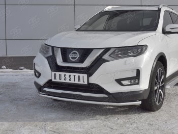 15 249 р. Защита переднего бампера (Ø42 мм, нержавейка) SLITKOFF Nissan X-trail 3 T32 дорестайлинг (2013-2018)  с доставкой в г. Москва. Увеличить фотографию 4