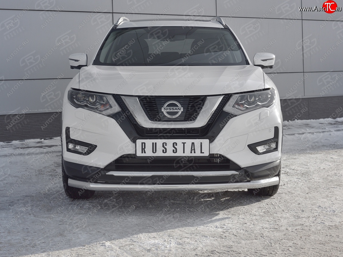 15 699 р. Защита переднего бампера (Ø63 мм, нержавейка) SLITKOFF Nissan X-trail 3 T32 дорестайлинг (2013-2018)  с доставкой в г. Москва