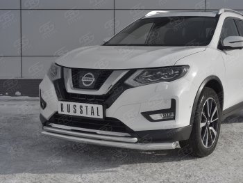 17 949 р. Защита переднего бампера (Ø63 и 42 мм) Nissan X-trail 3 T32 дорестайлинг (2013-2018)  с доставкой в г. Москва. Увеличить фотографию 4