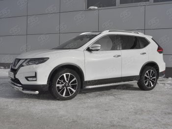 24 999 р. Защита переднего бампера (Ø63 мм с клыками, нержавейка) SLITKOFF Nissan X-trail 3 T32 дорестайлинг (2013-2018)  с доставкой в г. Москва. Увеличить фотографию 2