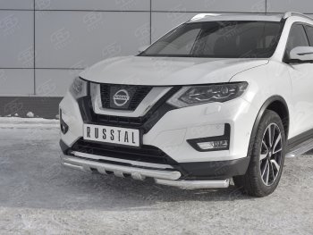 24 999 р. Защита переднего бампера (Ø63 мм с клыками, нержавейка) SLITKOFF Nissan X-trail 3 T32 дорестайлинг (2013-2018)  с доставкой в г. Москва. Увеличить фотографию 4