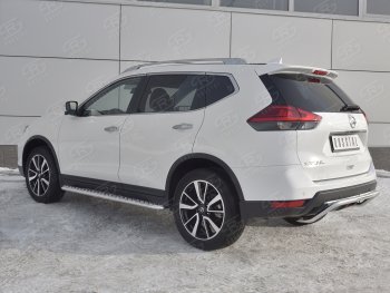 15 549 р. Защита заднего бампера (Ø42 мм волна, нержавейка) SLITKOFF  Nissan X-trail  3 T32 (2017-2022) рестайлинг  с доставкой в г. Москва. Увеличить фотографию 2