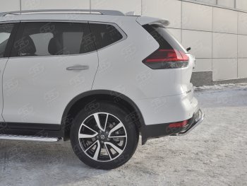 15 549 р. Защита заднего бампера (Ø42 мм волна, нержавейка) SLITKOFF  Nissan X-trail  3 T32 (2017-2022) рестайлинг  с доставкой в г. Москва. Увеличить фотографию 3