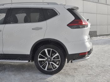 13 249 р. Защита заднего бампера (Ø63 мм уголки, нержавейка) SLITKOFF Nissan X-trail 3 T32 рестайлинг (2017-2022)  с доставкой в г. Москва. Увеличить фотографию 3