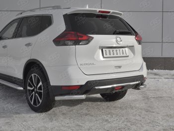 13 249 р. Защита заднего бампера (Ø63 мм уголки, нержавейка) SLITKOFF Nissan X-trail 3 T32 рестайлинг (2017-2022)  с доставкой в г. Москва. Увеличить фотографию 4