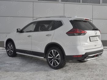 12 299 р. Защита заднего бампера (Ø63 мм, нержавейка) SLITKOFF Nissan X-trail 3 T32 рестайлинг (2017-2022)  с доставкой в г. Москва. Увеличить фотографию 2