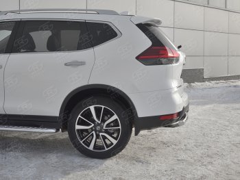 12 299 р. Защита заднего бампера (Ø63 мм, нержавейка) SLITKOFF Nissan X-trail 3 T32 рестайлинг (2017-2022)  с доставкой в г. Москва. Увеличить фотографию 3