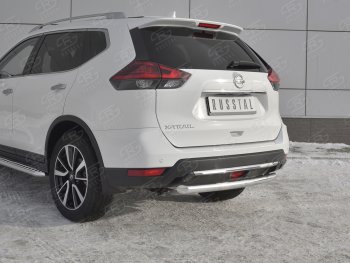 12 299 р. Защита заднего бампера (Ø63 мм, нержавейка) SLITKOFF Nissan X-trail 3 T32 рестайлинг (2017-2022)  с доставкой в г. Москва. Увеличить фотографию 4