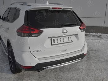 1 649 р. Защитная накладка заднего бампера Russtal Nissan X-trail 3 T32 рестайлинг (2017-2022) (Зеркальная поверхность)  с доставкой в г. Москва. Увеличить фотографию 2