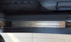 2 399 р. Накладки на порожки автомобиля СТ v2 Nissan X-trail 3 T32 рестайлинг (2017-2022)  с доставкой в г. Москва. Увеличить фотографию 2