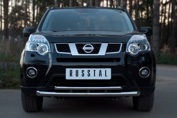 16 899 р. Защита переднего бампера (2 трубы Ø63 и 42 мм, нержавейка) SLITKOFF Nissan X-trail 2 T31 рестайлинг (2010-2015)  с доставкой в г. Москва. Увеличить фотографию 3