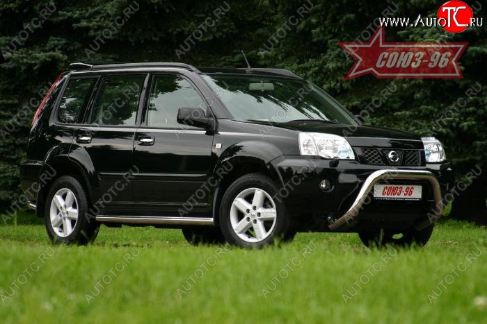 18 224 р. Защита переднего бампера Souz-96 (d76) Nissan X-trail 1 T30 дорестайлинг (2000-2003)  с доставкой в г. Москва