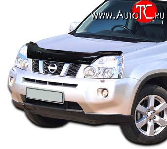 2 879 р. Дефлектор капота NovLine  Nissan X-trail  2 T31 (2007-2011) дорестайлинг  с доставкой в г. Москва