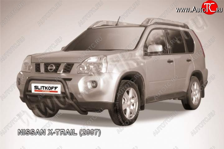 16 899 р. Кенгурятник d57 низкий  Nissan X-trail  2 T31 (2007-2011) дорестайлинг (Цвет: серебристый)  с доставкой в г. Москва