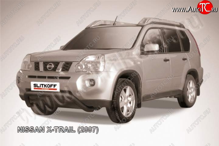 22 999 р. Кенгурятник d76 низкий мини Nissan X-trail 2 T31 дорестайлинг (2007-2011) (Цвет: серебристый)  с доставкой в г. Москва