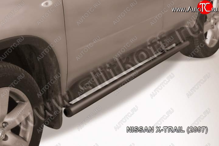 9 899 р. Защита порогов Slitkoff  Nissan X-trail  2 T31 (2007-2011) дорестайлинг (Цвет: серебристый)  с доставкой в г. Москва