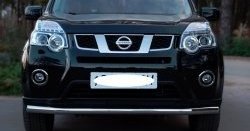 14 599 р. Защита переднего бампера (Ø63 мм, нержавейка) SLITKOFF Nissan X-trail 2 T31 рестайлинг (2010-2015)  с доставкой в г. Москва. Увеличить фотографию 1