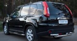 17 649 р. Защита заднего бампера (2 трубы Ø76, нержавейка) SLITKOFF  Nissan X-trail  2 T31 (2010-2015) рестайлинг  с доставкой в г. Москва. Увеличить фотографию 4