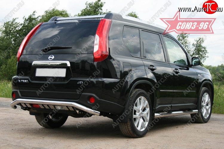 16 244 р. Защита заднего бампера Souz-96 (d60 с элементами из профиля) Nissan X-trail 2 T31 рестайлинг (2010-2015)  с доставкой в г. Москва