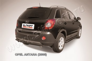 6 949 р. Защита задняя Slitkoff Opel Antara (2006-2010) (Цвет: серебристый)  с доставкой в г. Москва. Увеличить фотографию 1