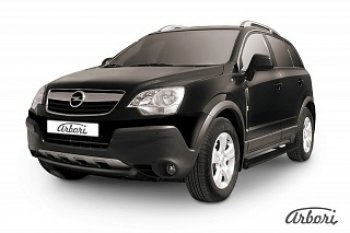 5 399 р. Защита переднего бампера Arbori (низкая, черная, 1 труба d57 mm).  Opel Antara (2006-2010)  с доставкой в г. Москва. Увеличить фотографию 1