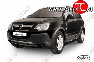 5 399 р. Защита переднего бампера Arbori (низкая, черная, 1 труба d57 mm).  Opel Antara (2006-2010)  с доставкой в г. Москва