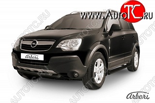 7 703 р. Защита переднего бампера Arbori (черная, 2 трубы d57 и 57 mm) Opel Antara (2006-2010)  с доставкой в г. Москва