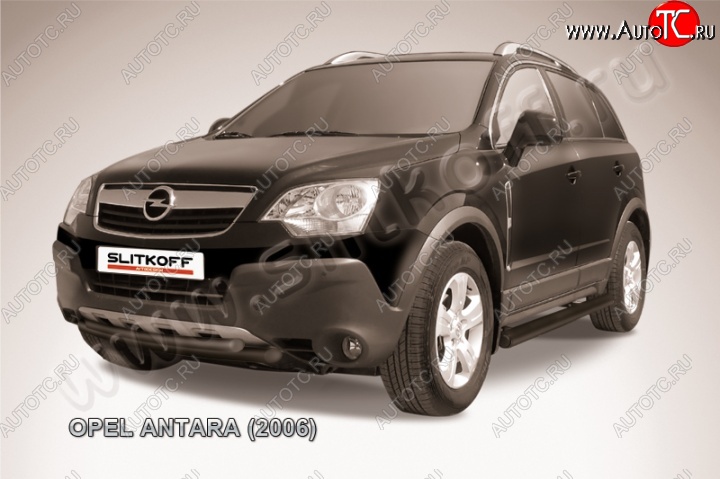 10 299 р. Защита переднего бампера d57+d57 двойная Opel Antara (2006-2010) (Цвет: серебристый)  с доставкой в г. Москва