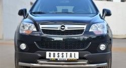 16 949 р. Защита переднего бампера (2 трубыØ63 и 42 мм, нержавейка) SLITKOFF Opel Antara рестайлинг (2010-2015)  с доставкой в г. Москва. Увеличить фотографию 2