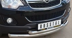 20 399 р. Защита переднего бампера (2 трубыØ76 и 63 мм, нержавейка) SLITKOFF Opel Antara рестайлинг (2010-2015)  с доставкой в г. Москва. Увеличить фотографию 2