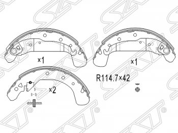 1 599 р. Колодки тормозные SAT (задние)  Opel Astra ( F,  H,  H GTC) - Zafira ( A,  В)  с доставкой в г. Москва. Увеличить фотографию 1