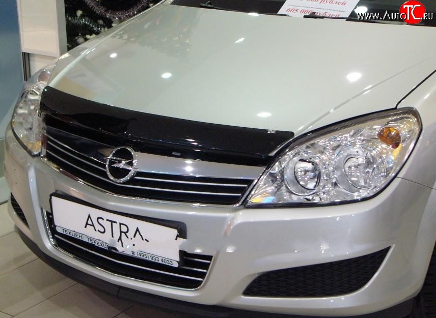 3 399 р. Дефлектор капота NovLine Opel Astra H хэтчбек 5дв дорестайлинг (2004-2007)  с доставкой в г. Москва