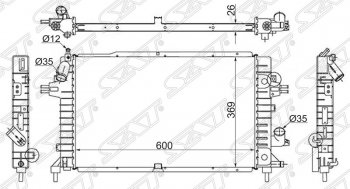 Радиатор двигателя (пластинчатый, 1.3TD/1.7TD/1.9TD, МКПП) SAT Opel Astra H хэтчбек 5дв дорестайлинг (2004-2007)