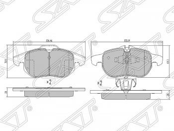 1 479 р. Колодки тормозные SAT (передние) Opel Zafira В рестайлинг (2007-2015)  с доставкой в г. Москва. Увеличить фотографию 1