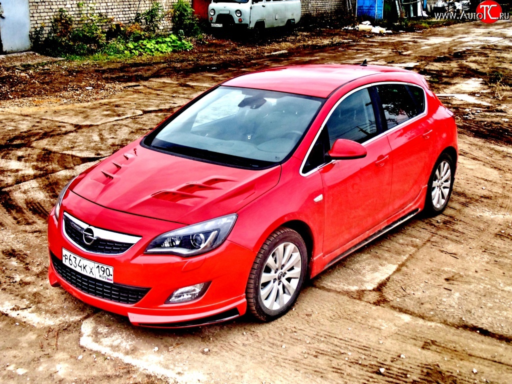 15 199 р. Пластиковый капот Sport Opel Astra J хэтчбек 5 дв.  рестайлинг (2012-2017) (Неокрашенный)  с доставкой в г. Москва