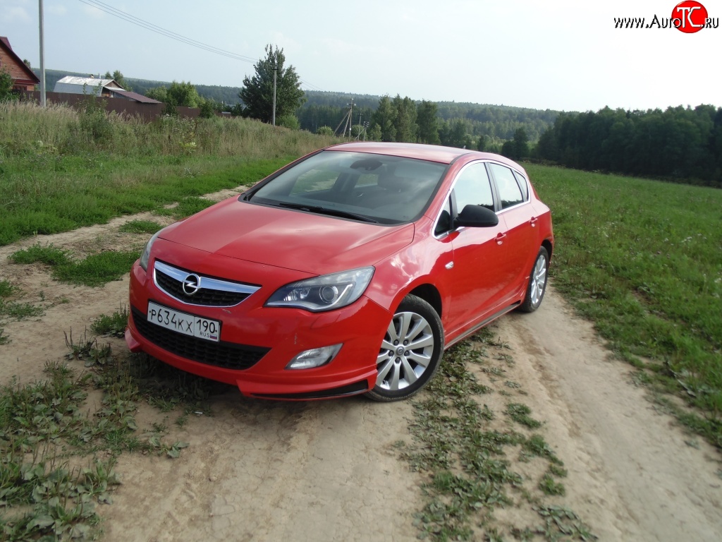 3 999 р. Накладка Sport на передний бампер Opel Astra J хэтчбек 5 дв. дорестайлинг (2009-2012) (Неокрашенная)  с доставкой в г. Москва