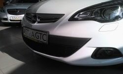 1 469 р. Сетка на бампер GTC Russtal (черная) Opel Astra J хэтчбек 5 дв. дорестайлинг (2009-2012)  с доставкой в г. Москва. Увеличить фотографию 3